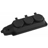 K-3e-B-IP44 Колодка ЭРА K-3e-B-IP44 каучуковая с заземлением 3 розетки 16A IP44 черная