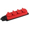 K-4e-RED-IP44 Колодка ЭРА K-4e-RED-IP44 каучуковая с заземлением 4 розетки 16A IP44 красная