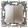 12-1104-04 12-1104-04 ЭРА Выключатель двойной, 10АХ-250В, IP20, Эра12, шампань