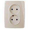 12-2107-02 Розетка ЭРА Серия 12 12-2107-02 двойная без заземления 2X2P 16A-250В IP20 слон