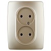12-2107-04 Розетка ЭРА Серия 12 12-2107-04 двойная без заземления 2X2P 16A-250В IP20 шамп