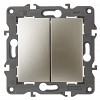 14-1104-04 Выключатель ЭРА Elegance 14-1104-04 двойной 10АХ-250В IP20 шампань