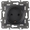 14-2101-05  Розетка ЭРА Elegance 14-2101-05 с заземлением 2P+E Schuko 16A-250В IP20 антрац