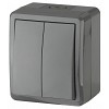 11-1404-03 Выключатель ЭРА Эксперт 11-1404-03 двойной IP54 10АХ-250В ОУ серый