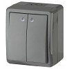 11-1405-03 Выключатель ЭРА Эксперт 11-1405-03 двойной с подсветкой IP54 10АХ-250В ОУ серы