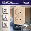 3-203-11 Розетка Intro Polo 3-203-11 2х2P 16А-250В IP20 ОУ сосна