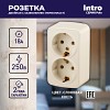 3-204-02 Розетка Intro Polo 3-204-02 2х2P+E Schuko 16А-250В IP20 ОУ слоновая кость