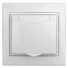 1Э-203-01 Розетка Intro Plano 1Э-203-01 с заземлением 2P+E Schuko с крышкой, 16А-250В, СУ