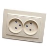 Розетка 2-местная б/з, 250В, 16А, серия Эрна, PST10-9013-02, слоновая кость