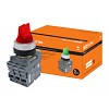 Переключатель на 2 положения с фиксацией M2SS1-21R короткая ручка(LED) d22мм/220B 1з+1р красный TDM