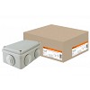 Распаячная коробка ОП 120х80х50мм, крышка, IP55, 6 вх. TDM