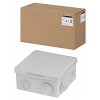 Распаячная коробка ОП 100х100х55 мм, крышка, IP54, 8 вх., HF, серая TDM