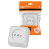Розетка 2П открытой установки с з/ш IP20 10А, белая Ладога TDM