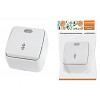 Переключатель на 2 направления 1-кл. открытой установки с подсветкой IP20 10А, белый Дача
