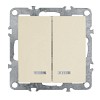 Выключатель 2-клавишный с индикатором (механизм), серия Эрна, PSW10-9102-02, слоновая кост