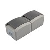 Блок вертикальный 2 розетки IP54 с/з, о/у, серый индастриал KRANZ