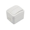 Выключатель двухклавишный IP54 о/у, белый мини KRANZ