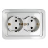 Розетка двойная с заземлением CLASSICO белая 2128 IN HOME