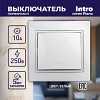 1-101-01 Выключатель Intro Plano 1-101-01 одноклавишный,10А-250В, IP20, СУ, белый