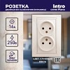 1-204-02 Розетка Intro Plano 1-204-02 без заземления двойная 2х2P 16А-250В IP20 СУ Plano