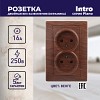 1-204-10 Розетка Intro Plano 1-204-10 без заземления двойная 2х2P 16А-250В IP20 СУ венге