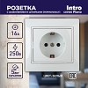 1-206-01  Розетка Intro Plano 1-206-01 с заземлением 2P+E Schuko со шторками 16А-250В IP20