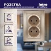 1-204-04 Розетка Intro Plano 1-204-04 без заземления двойная 2х2P 16А-250В IP20 СУ Plano