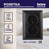 4-204-05 Розетка Intro Solo 4-204-05 без заземления двойная 16А-250В IP20 СУ антрацит