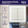 4-104-06 Выключатель Intro Solo 4-104-06 двухклавишный 10А-250В, IP20, СУ, перламутр