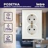 1-205-06 Розетка Intro Plano 1-205-06 с заземлением двойная 2X2P+E Schuko 16А-250В IP20 С