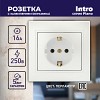 1-202-06 Розетка Intro Plano 1-202-06 с заземлением 2P+E Schuko 16А-250В IP20 СУ перламут