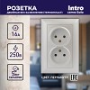 4-204-06  Розетка Intro Solo 4-204-06 без заземления двойная 2х2P 16А-250В IP20 СУ перламу
