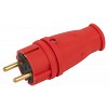 VX10-R-IP44 Вилка ЭРА VX10-R-IP44 каучуковая c заземлением 16А IP44 прямая красная