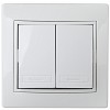 1Э-104-01 Выключатель Intro Plano 1Э-104-01 двойной, 10А-250В, IP20, СУ, без лапок, белый