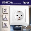 4-206-01 Розетка Intro Solo 4-206-01 с заземлением 2P+E Schuko со шторками 16А-250В IP20