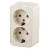 3-204-02  Розетка Intro Polo 3-204-02 с заземлением двойная 2х2P+E Schuko 16A-250В IP20 ОУ