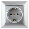 4-206-03 Розетка Intro Solo 4-206-03 с заземлением 2P+E Schuko со шторками 16А-250В IP20