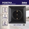 4-202-05 Розетка Intro Solo 4-202-05 с заземлением 2P+E Schuko 16А-250В IP20 СУ антрацит