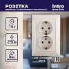 4-205-02 Розетка Intro Solo 4-205-02 с заземлением двойная 2X2P+E Schuko 16А-250В IP20 СУ