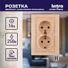 1-205-11 Розетка Intro Plano 1-205-11 с заземлением двойная 2X2P+E Schuko 16А-250В IP20 С