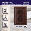 4-204-10 Розетка Intro Solo 4-204-10 без заземления двойная 16А-250В IP20 СУ венге
