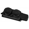 Volsten Sb1-M2Z Black Колодка штепс. с защит. крышкой каучук. 2-х местн. чёрн. с/з IP44 (РП 16-232)