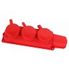 Volsten Sb1-M3Z Red Колодка штепс. с защит. крышкой каучук. 3-х мест. красн. с/з IP44 (РП 16-334)