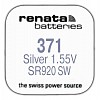 Renata R 371 (SR 920 SW, 1.55V, 38mAh, 9.5x2.1mm)(батарейка для часов)