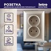 4-204-04 Розетка Intro Solo 4-204-04 без заземления 2х2P 16А-250В IP20 СУ шампань