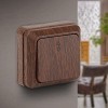 2-103-10 Переключатель Intro Quadro 2-103-10 одноклавишный 10А-250В, IP20, ОУ, венге