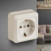 2-202-02 Розетка Intro Quadro 2-202-02 с заземлением 2P+E Schuko 16А-250В IP20 ОУ слонова