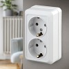 2-204-01 Розетка Intro Quadro 2-204-01 с заземлением двойная 2х2P+E Schuko 16А-250В IP20