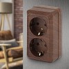 2-204-10  Розетка Intro Quadro 2-204-10 с заземлением двойная 2х2P+E Schuko 16А-250В IP20 