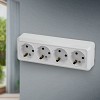 2-208-01 Розетка Intro Quadro 2-208-01 с заземлением четверная 4х2P+E 16А-250В IP20 ОУ белый